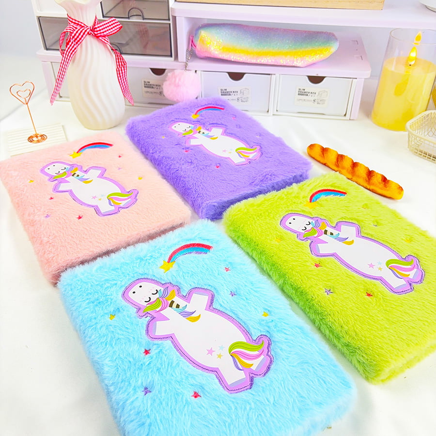 دفترچه یادداشت مخمل دار A5 Cute Unicorn Diary