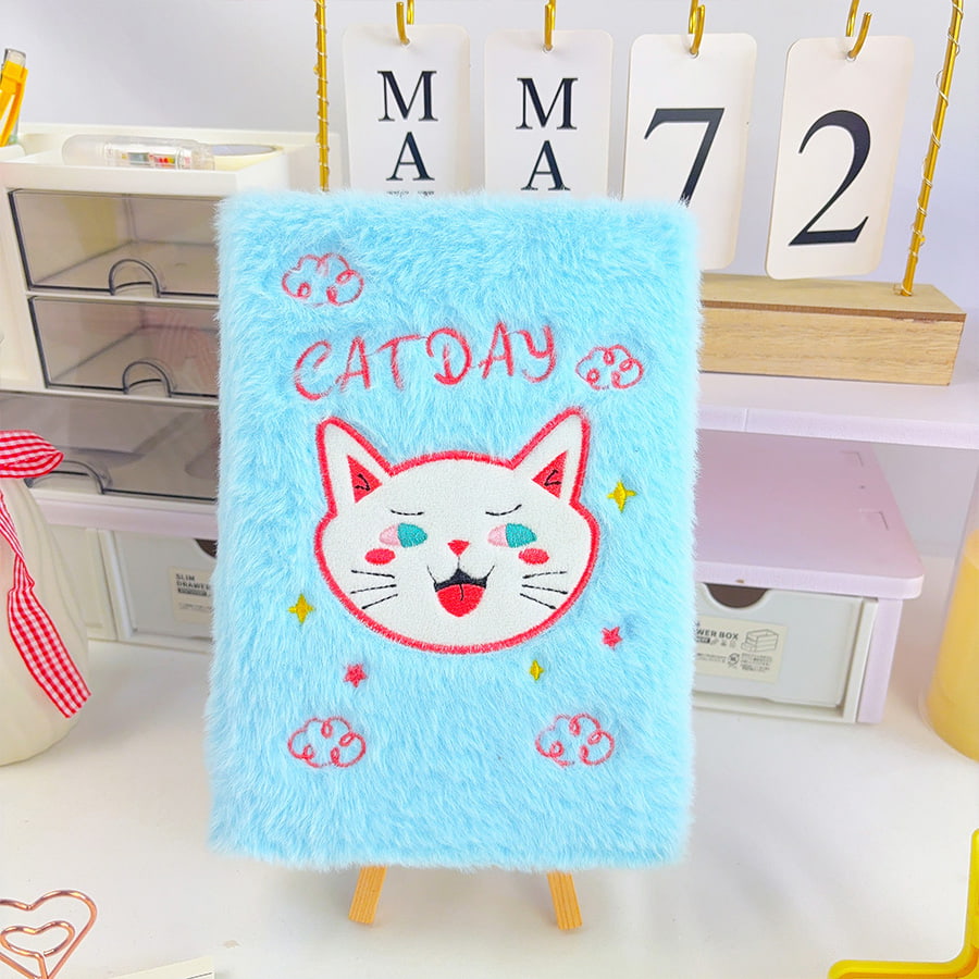 نوت بوک مخمل دار A5 Cute Day Diary Day Cat نوت بوک مخمل دار A5 Cute Day Diary Day Cat