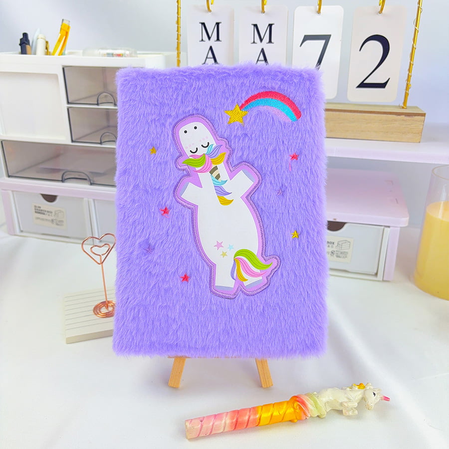 دفترچه یادداشت مخمل دار A5 Cute Unicorn Diary دفترچه یادداشت مخمل دار A5 Cute Unicorn Diary