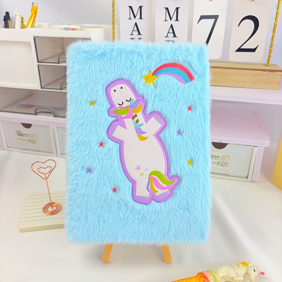 دفترچه یادداشت مخمل دار A5 Cute Unicorn Diary