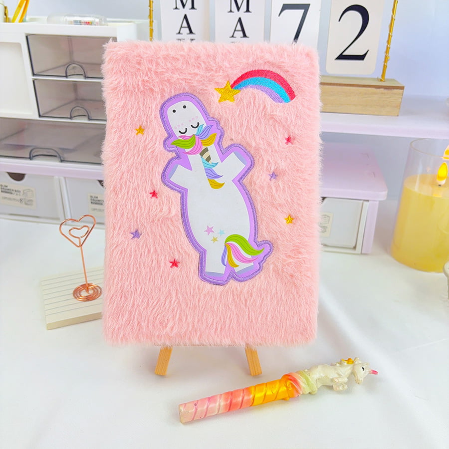 دفترچه یادداشت مخمل دار A5 Cute Unicorn Diary