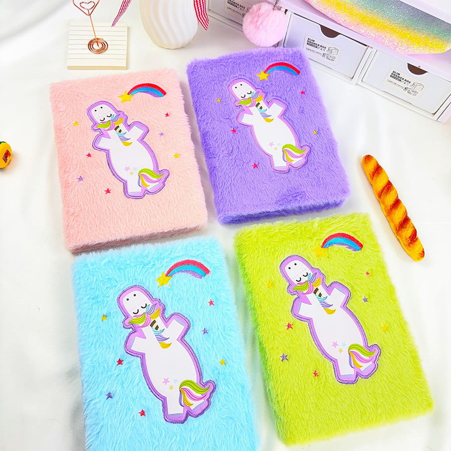 دفترچه یادداشت مخمل دار A5 Cute Unicorn Diary